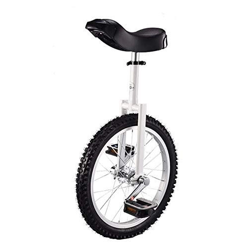 Einräder : 18-Zoll-Rad-Einrad für Kinder und Jugendliche zum Üben der Fahrbalance, Aluminiumfelgen-Stahlgabelrahmen, belastbar 150 kg / 330 Lbs (Farbe : Weiß)