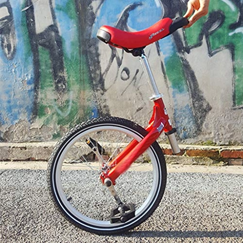 Einräder : 20 Zoll Single Wheel Lock BXW Fahrrad Schubkarre Komplettes Road Mini Bike Neues Creative Show Performance Fahrrad, Rot