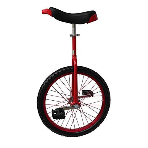 Einräder : AHAI YU 16 / 18 Zoll-radfahrräder für Kinder, 20 / 24 Zoll Erwachsene weiblich / männlich Teen Balance Radfahren Fahrrad, Outdoor Sport Fitness (Color : RED, Size : 18")
