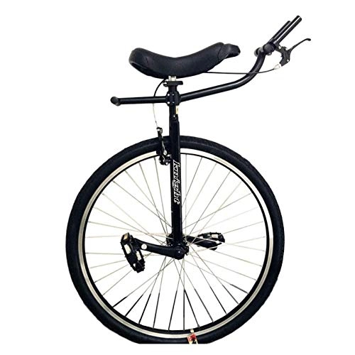 Einräder : AHAI YU 28-Zoll-klassischer schwarzer schwarzer Trainer-Einrad, großes Rad-Einrad für Unisex / große Leute / große Kinder, Benutzer Höhe 160-195 cm (63 '' - 76.8 ''), mit Handbremse