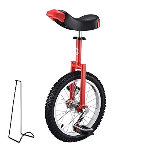 Einräder : AHAI YU Unicycle-Radfahren für Anfänger / Fachleute, Kinder / Erwachsene / Teenager Outdoor-Übung Fahrrad, mit Ständer, Knapper Reifen, Legierungsrand (Color : RED, Size : 20INCH)