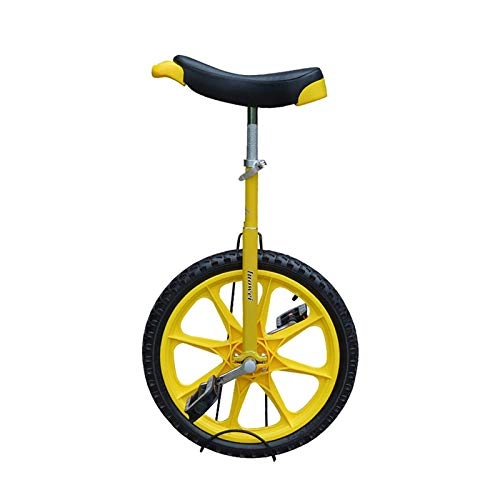 Einräder : AHAI YU Verstellbarer Einrad 16 Zoll Balance Übung Spaß Fahrrad, Gelbes Einrad für Anfänger Kinder Outdoor Sport Fitness Übung