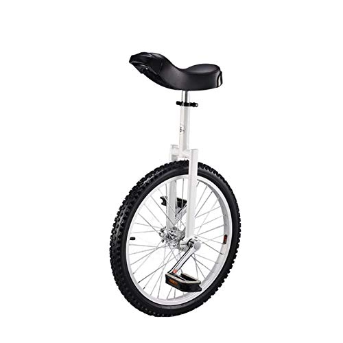Einräder : AMYHY 20"Zoll cool einrad für Erwachsene Kinder Balance Skidproof Wettbewerb im freien Rad Fahrrad für mädchen Boy Reiter, Geschenk, weiß