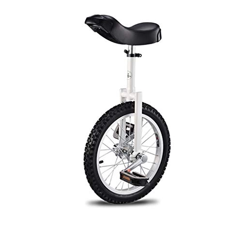 Einräder : BSWL 20 Zoll Junior Einrad Hochfeste Manganstahlgabel, Verstellbarer Sitz, Mit Alufelge Und Parkgestell, Weiß