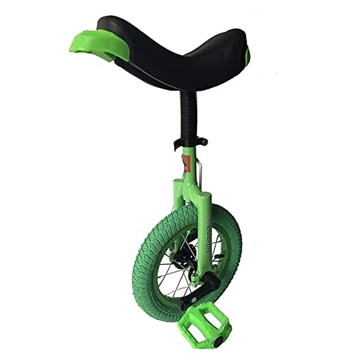 Einräder : CukyI 12-Zoll-Kinder-Einrad für Jungen und Mädchen, rutschfestes Bergrad, für Fitnessübungen für Anfänger, Laufräder mit Leichtmetallfelge, für Körpergröße 70–115 cm (Farbe: Grün) Langlebig (Grün)