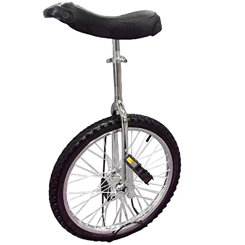Einräder : CukyI 20-Zoll-Einrad-Einrad-Wettkampffahrrad für Erwachsene, Heimtrainer, akrobatisches Fahrrad, Stahlring, Aluminiumlegierungsring optional (Farbe: Aluminiumring, Größe: 20 Zoll), langlebig