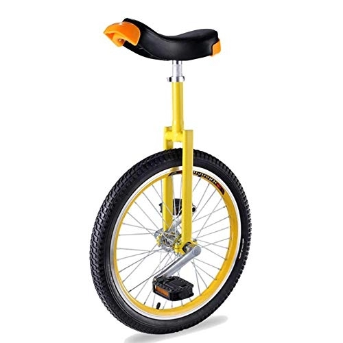 Einräder : CukyI 20-Zoll-Einräder für Erwachsene, Anfänger, Rutschfester Butyl-Bergreifen und höhenverstellbarer, bequemer Sitz, tragend 300 Pfund (Farbe: Rosa), langlebig (Gelb)