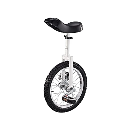 Einräder : CukyI Einrad 16" Trainer-Einrad für Kinder / Erwachsene Höhenverstellbares professionelles Einrad mit Einradständer, 4 Farben erhältlich (Farbe: Weiß, Größe: 16 Zoll) Langlebig