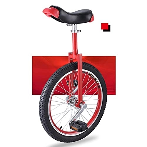 Einräder : CukyI Starter-Einrad für Kinder / Jugendliche / Jugendliche, höhenverstellbares 18-Zoll-Rad, auslaufsicheres Butyl-Reifenrad, Radfahren, Outdoor-Sport, einfach zu montieren (Farbe, Blau), rot, langlebig
