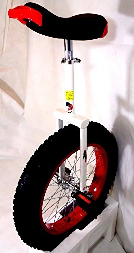 Einräder : Dragonskate All Terrain Einrad Fat Wheel, 20 Zoll (Weiß / Rot, 20 Zoll Fat Wheel)