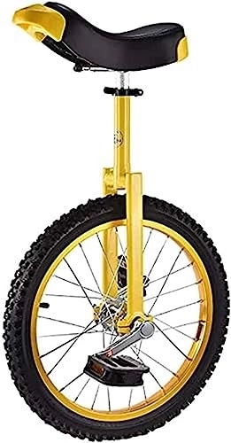 Einräder : Einrad 18 Zoll, Einzelrad-ausgeglichenes Fahrrad, geeignet for Erwachsene mit Einstellbarer Höhe von 140–165 Zentimetern (Color : Giallo)