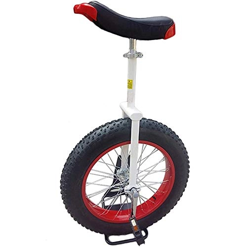 Einräder : Einrad 20" Anfänger / Erwachsene / Jugendliche, rutschfeste Dicke und Legierte Felge, Selbstausgleichende Übung Fahrrad, Outdoor Sport Fitness (Color : Red+White)