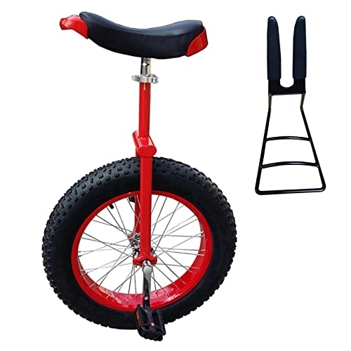 Einräder : Einrad 24 Zoll Rad Einrad mit Parkbügel & Extrabreitem Bergreifen, Verstellbare Höhe, für Große Menschen, Unisex Erwachsene, Belastung 150kg / 330lbs (Color : Red)