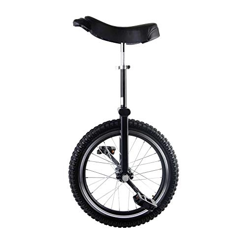 Einräder : Einrad, 360 Grad Drehbar Akrobatik Balance Radfahren Heimtrainer, Verstellbarer Konturierter Ergonomischer Sattel FüR AnfäNger / 16 Zoll / Schwarz