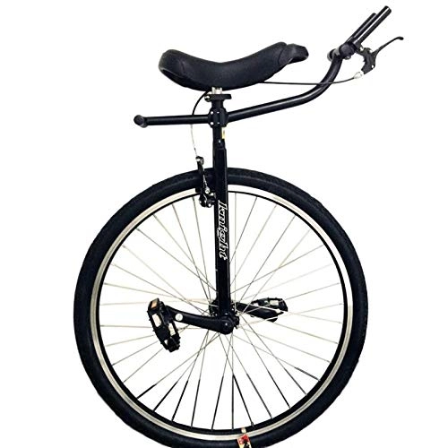 Einräder : Einrad Herren Schwarz, 28-Zoll-Rad Erwachsene Unisex Lenker, Handbremse, Hochleistungsstahlrahmen, Gleichgewichtsübung (Color : Black, Size : 28in Wheel)
