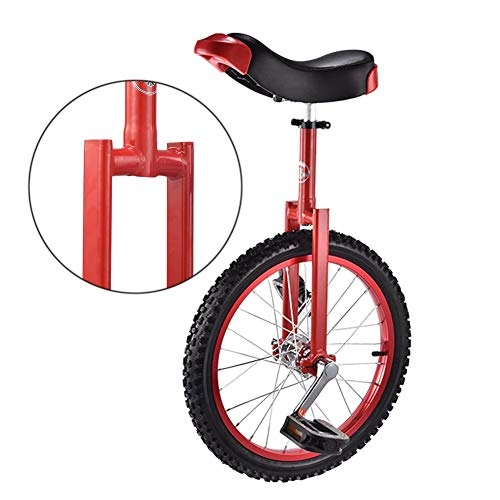 Einräder : Einrad Kinder Einrad mit 16 Zoll / 18 Zoll Rutschfestes Rad, Schulkinder Radfahren Gleichgewichtsübung Einstellbare Höhe Lerntraining, Rot (Color : Red, Size : 18 Inch Wheel)