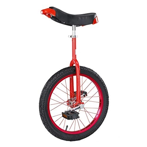 Einräder : Einrad, Kinder Verstellbares Single Wheel Balance Bike Erwachsene Akrobatik Requisiten WettkampfüBung Fahrrad TragfäHigkeit 400 KG / 16 Zoll / rot