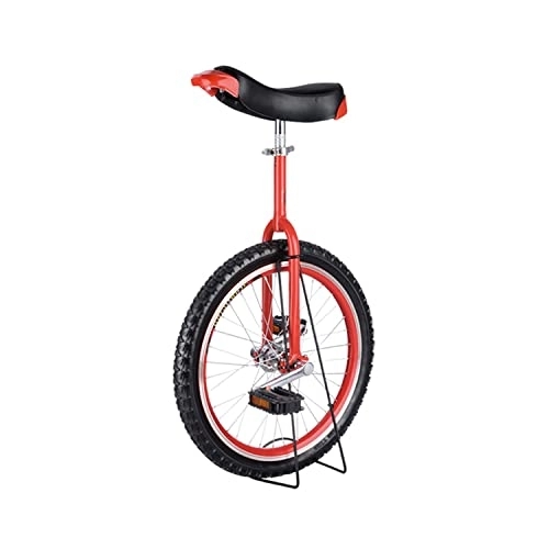 Einräder : Einradreifen, verchromtes Einradrad, Trainingsstil, Radfahren mit Ständer, Radfahren, Outdoor-Sport, Fitnessübungen (rot, 20 Zoll)
