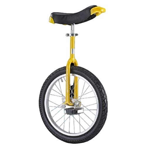 Einräder : Einräder für Erwachsene, strapazierfähig / große Personen, 16 Zoll / 18 Zoll große Kinder, selbstausgleichendes Fahrrad, einfach zu montieren (Gelbes 16-Zoll-Rad)
