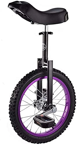 Einräder : Fahrräder Einrad Einrad, 16 / 18 Zoll Einstellbare Höhenbilanz Radfahren Übung Trainer Verwendung Für Kinder Erwachsene Übung Spaß Fahrradzyklus Fitness (Color : Purple, Size : 18Inch)