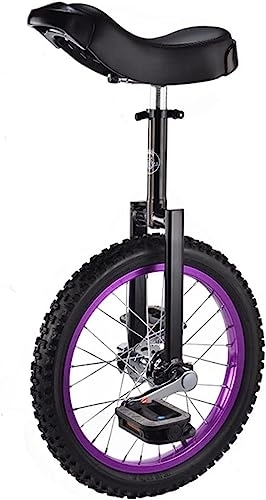 Einräder : FOXZY Einrad-Sportrad, einfaches verstellbares Sitzfahrrad, Outdoor-Sport, Fitness, Übungsfahrrad, 16 Zoll (Color : Purple)