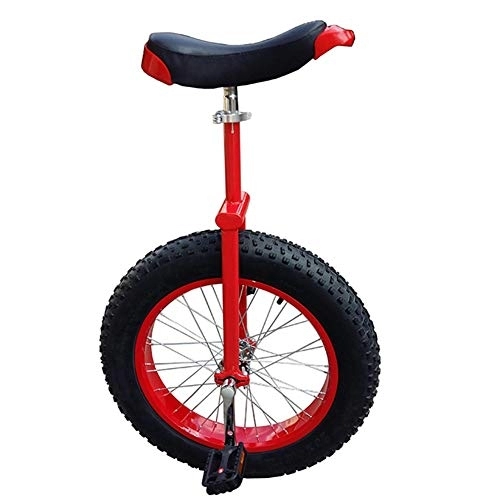 Einräder : Freestyle-Einrad, 20-Zoll-Einrad für Erwachsene, für große Menschen mit einer Körpergröße von 170–180 cm, robustes Einrad mit großen Rädern und extra dickem Reifen, Tragfähigkeit 150 kg (rotes 2