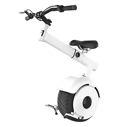 Einräder : GREATY Elektrisches Einrad, 800W 10", Einrad Balance Scooter Roller mit Sitz und Lenker, 15 km / h Somatosensorisch und Beschleuniger, Elektrischer Scooter Unisex Erwachsene, White, 50km