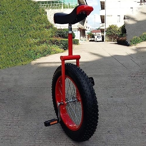 Einräder : GYJ 20-Zoll-Außeneinrad mit Rädern und verstellbaren Sitzen for Übungen, bequemes Einrad im Sattelstil, ausgewogenes Radfahren HY (Color : Rosso, Size : 20 Inch)