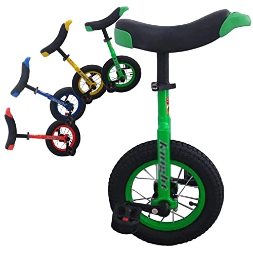 Einräder : HWBB Einrad 12 Zoll Rad Kleines Einrad, Anfänger Kleine Kinder Fahrer Einräder mit Verstellbarem Sitz & Rutschfestem Bergreifen, Belastung 150kg / 330lbs (Color : Green)