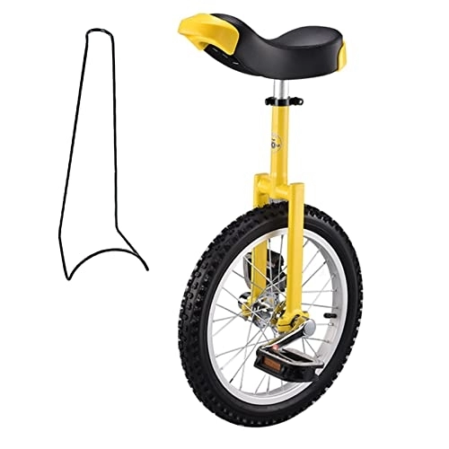 Einräder : HWBB Einrad 18" Zoll Rad Einrad für Anfänger Bergübung Balance Fitness, rutschfeste Bergreifen Einräder mit Parkgestell & Inflator (Color : Gold)