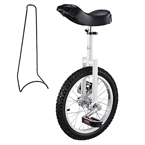 Einräder : HWBB Einrad 18" Zoll Rad Einrad für Anfänger Bergübung Balance Fitness, rutschfeste Bergreifen Einräder mit Parkgestell & Inflator (Color : Silver)