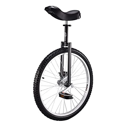 Einräder : HWBB Einrad 24" Zoll Extra Großes Einrad mit Auslaufsicherem Reifen / Parkgestell / Inflator, Ausgezeichnetes Laufrad für Große Menschen, Belastung 150kg / 330lbs (Color : Black)