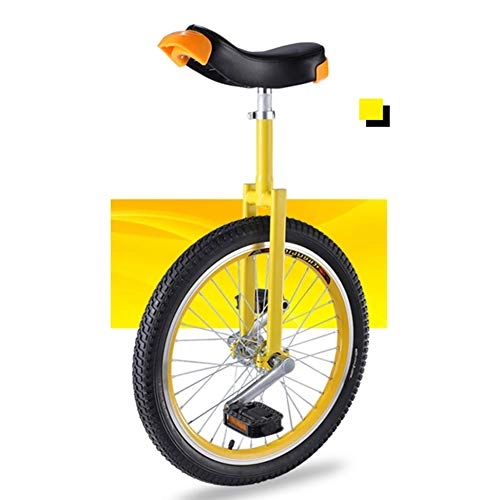 Einräder : HWF Einrad 16" / 18" / 20" Kinder / Erwachsene Trainer Einrad, Hhenverstellbar Rutschfester Butyl Mountain Reifen Balance Radfahren Heimtrainer Fahrrad, Gelb (Color : Yellow, Size : 16 Inch Wheel)