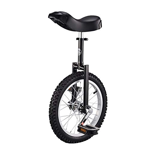 Einräder : HWF Einrad 16-Zoll-Rad Einrad mit Bequemem Sattelsitz, für Balance-Training Road Street Bike Radfahren, Tragende 150 Kg (Color : Black)