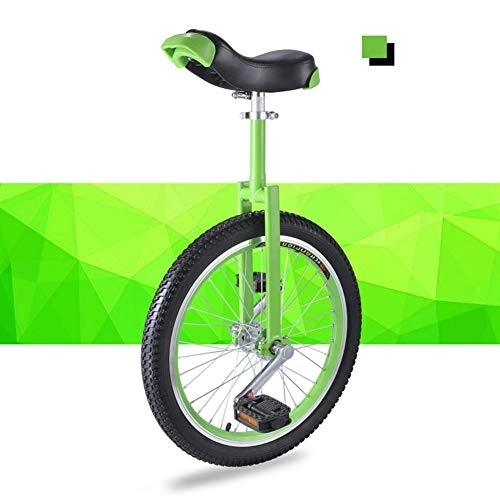 Einräder : HWF Einrad Einräder für Kinder Erwachsene Anfänger, 16 / 18 / 20 Zoll Rad Einrad mit Alufelge, Rutschfester Reifen Cycle Balance Übung Spaß Fitness, Grün (Color : Green, Size : 20 Inch Wheel)