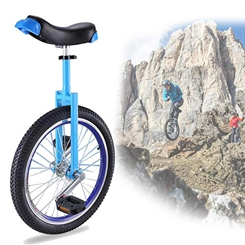 Einräder : HWF Einrad Einstellbares Fahrrad 16"18" 20"Rad Trainer Einrad, Skidproof Tire Cycle Balance Verwenden Sie für Anfänger Kinder Erwachsene Übungsspaß Fitness, Blau (Color : Blue, Size : 18 Inch Wheel)