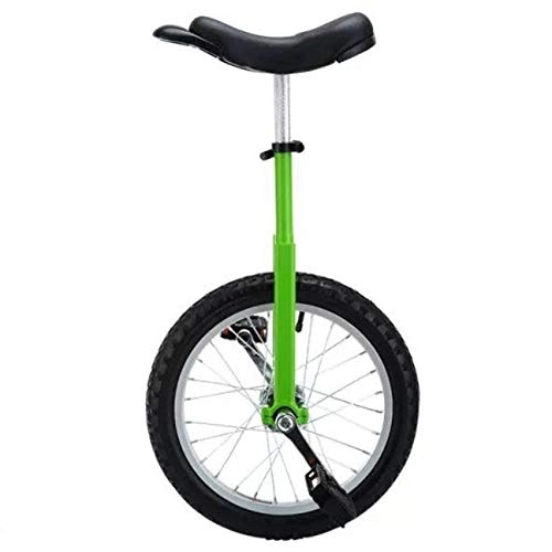 Einräder : HWF Einrad Kinder 20 Zoll Einrad für Erwachsene, 16 / 18 Zoll Einrad für Kinder, Grün, Einstellbares Outdoor-Einrad mit Alufelge, Jungen Geburtstagsgeschenk (Color : Green, Size : 16 Inch Wheel)