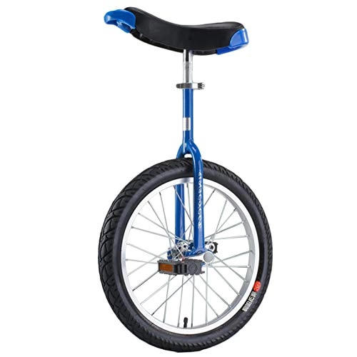 Einräder : HWF Einrad Kinder Einrad für Kinder 16 / 18 Zoll, Groß 20 / 24 Zoll Einrad für Erwachsene für Männer / Frauen / Big Kids / Teens, Einrad Fahrrad mit Stahlrahmen & Alufelge (Color : Blue, Size : 18")