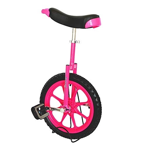 Einräder : HWF Einrad Kinder Kinder 16-Zoll-Rad Einrad mit Bequemem Sattelsitz & Gummibergreifen für Balance-Training Road Street Bike Radfahren (Color : Pink)