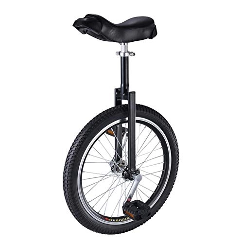 Einräder : HWF Einrad Tolles Einrad für Anfänger Kinder, 16"Rad Rutschfester Butyl Mountain Reifen & Höhenverstellbar Bequemer Sitz, Tragend 80kg (Color : Black)