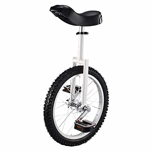 Einräder : HXFENA Einrad, Balance Radfahren ÜBung Verstellbar Skidproof Acrobatic Fitness Einräder Contoured Ergonomischer Sattel mit StäNder, One Size / 18 Inches / White