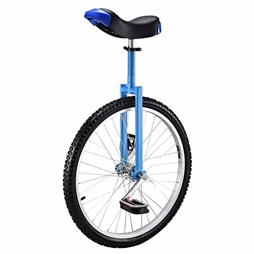Einräder : HXFENA Einrad, Kinder Erwachsene Radtrainer Skidproof Mountain Tire Aluminiumlegierung Felgenrahmen und verstellbare Sitzklemme für Balance Radfahren Übung / 24 Inches / Blue
