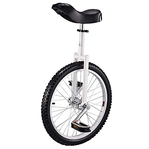 Einräder : JMSL Einrad 20-Zoll-Rad Einrad for Kinder / Anfanger / mannliche Teenager, mit Alu-Felgen & Reifen Skidproof & Einrad Stand, Spas Fitness Balance Radfahren (Color : White)