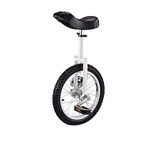 Einräder : JUIANG 16 Zoll Exquisite Felge aus verdickter Aluminiumlegierung Erwachsenentrainer Einrad - Sitz in Verstellbarer Höhe - rutschfest Einrad - Geeignet für Kinder und Erwachsene White