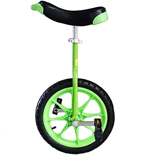 Einräder : Lqdp Einrad 16'' Wheel Girls Einrad für 7 / 8 / 9 / 10 / 12 Jahre Alte Kinder, Outdoor Balance Radfahren mit Rutschfestem Reifen, (Pink / Grün / Gelb) (Color : B)