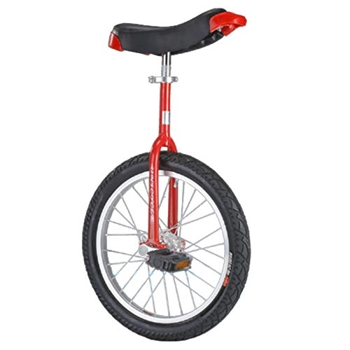 Einräder : Lqdp Einrad 20'' / 24'' Wheel Adult Unicycles - Heavy Duty / Tall People (Bis Zu 150 Kg), 16'' / 18'' Big Kids Self Balancing Bike Bicycle - Einfach Zu Montieren (Color : Red, Size : 18inch Wheel)