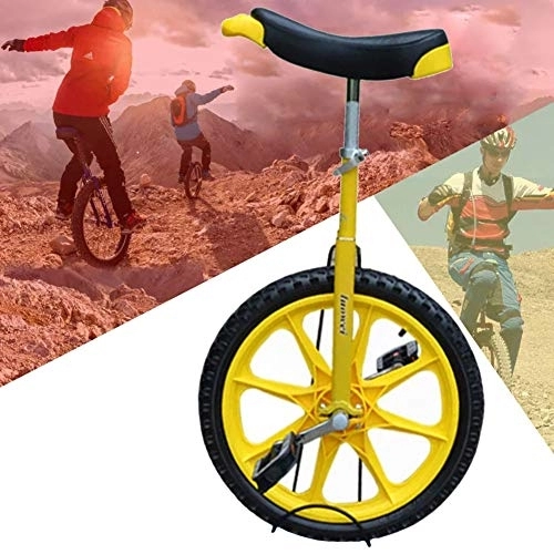Einräder : NANANA 16 Zoll Erwachsenentrainer Einrad Skidproof Butyl Mountain Reifen Balance Radfahren Single Round Kinder Erwachsene Balance Radfahren Übung, Gelb