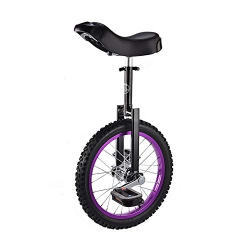 Einräder : QWEASDF Einrad, Erwachsene Onlyone Einrad, Einrad höhenverstellbar Unicycle Fahrrad mit Schnellspanner 16", 18", Lila, 16