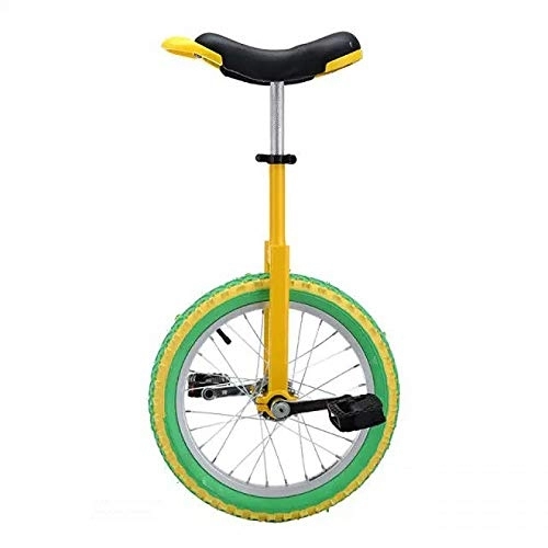 Einräder : QWEASDF Einrad für Kinder und Anfänger, Erwachsene Einrad, 3 Size 16", 18", 20" Einrad höhenverstellbar Unicycle Fahrrad mit Schnellspanner, Gelb, 16