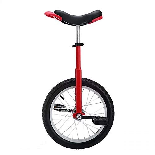 Einräder : QWEASDF Einrad für Kinder und Anfänger, Erwachsene Einrad, 3 Size 16", 18", 20" Einrad höhenverstellbar Unicycle Fahrrad mit Schnellspanner, Rot, 18